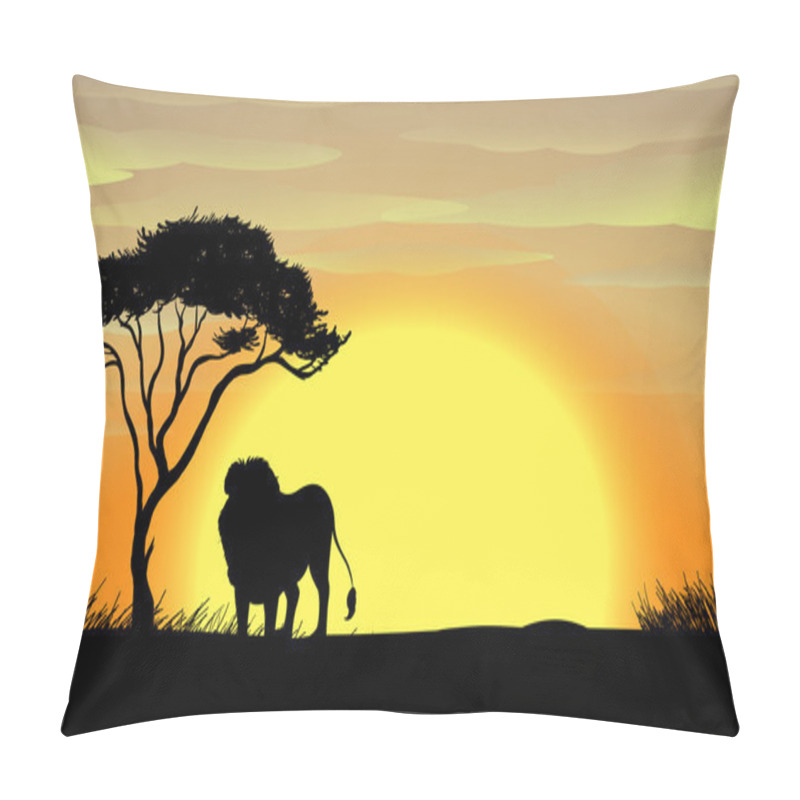 Personality  A Lion Under Tree Pillow Covers