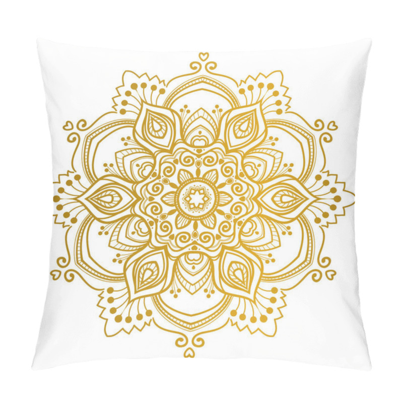 Personality  Golden Mandala Ornament Pillow Covers