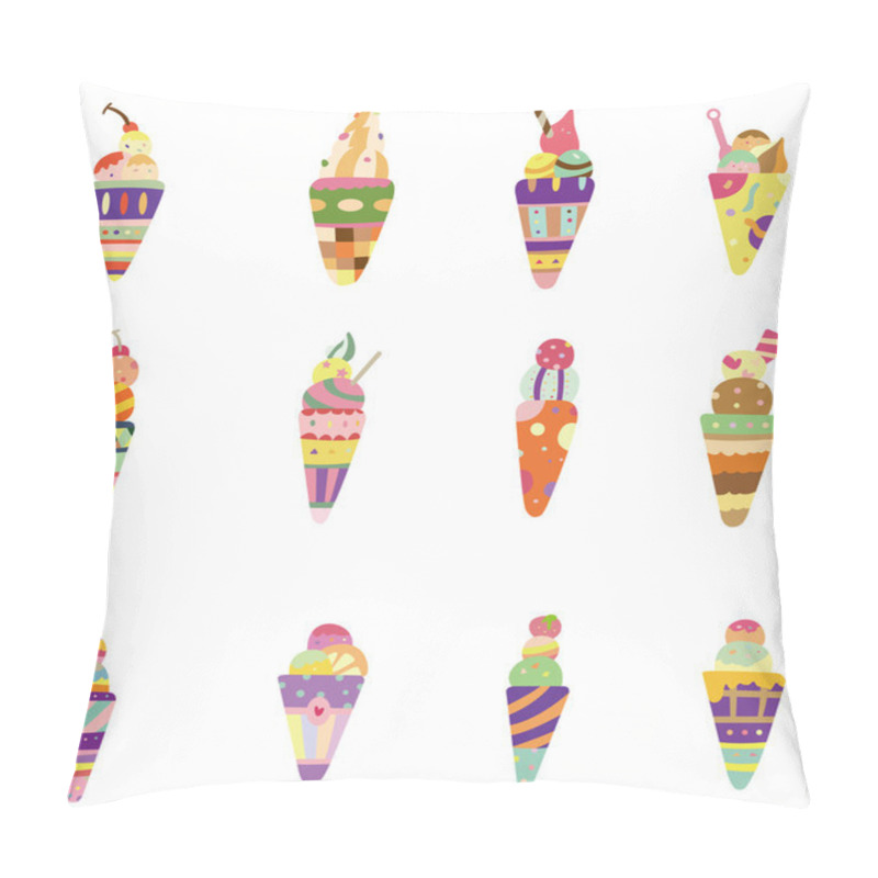 Personality  Cartoon Ice Cream Icon Pillow Covers