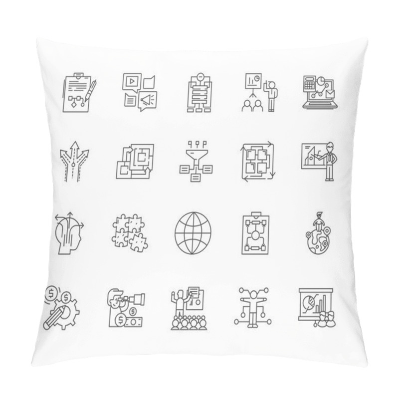 Personality  Coordination Line Icons, Signs, Vector Set, Outline Illustration Concept  Pillow Covers