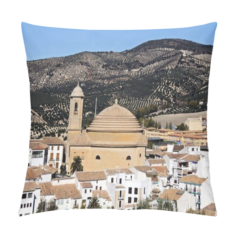 Personality  San Antonio Church And Part Of Town, Montefrio, Spain. Pillow Covers