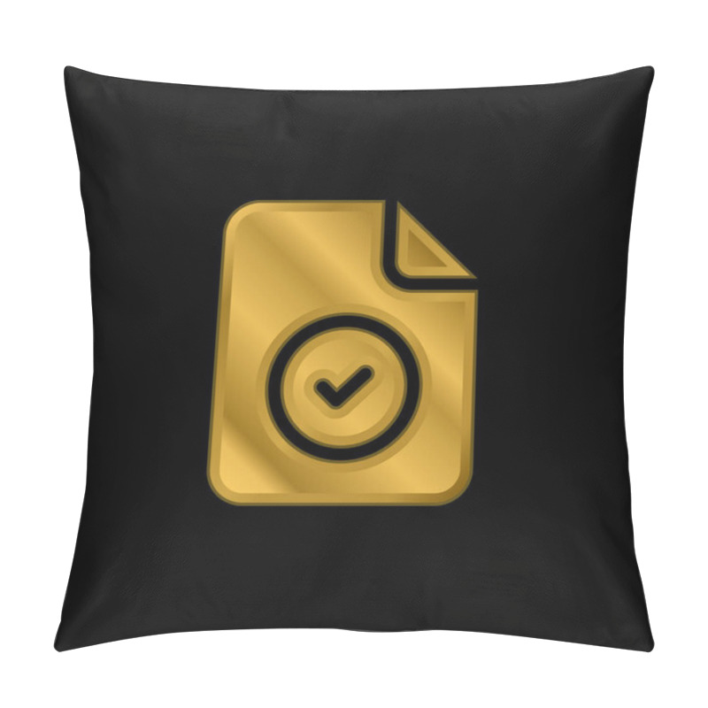 Personality  Accepted Gold Plated Metalic Icon Or Logo Vector Pillow Covers