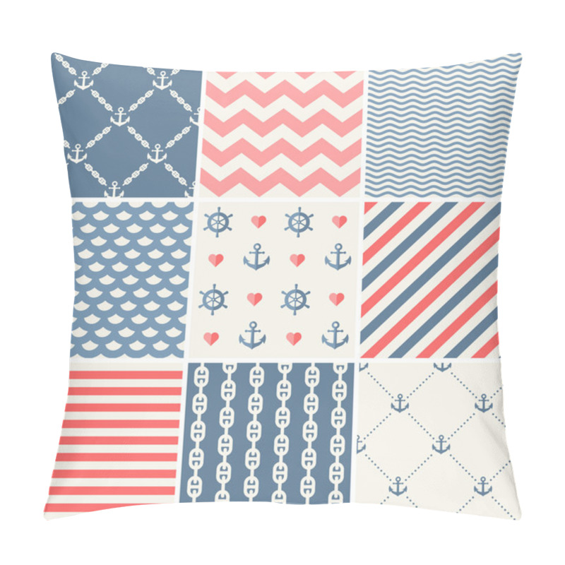 Personality  Navy Vector Seamless Patterns Collection Pillow Covers