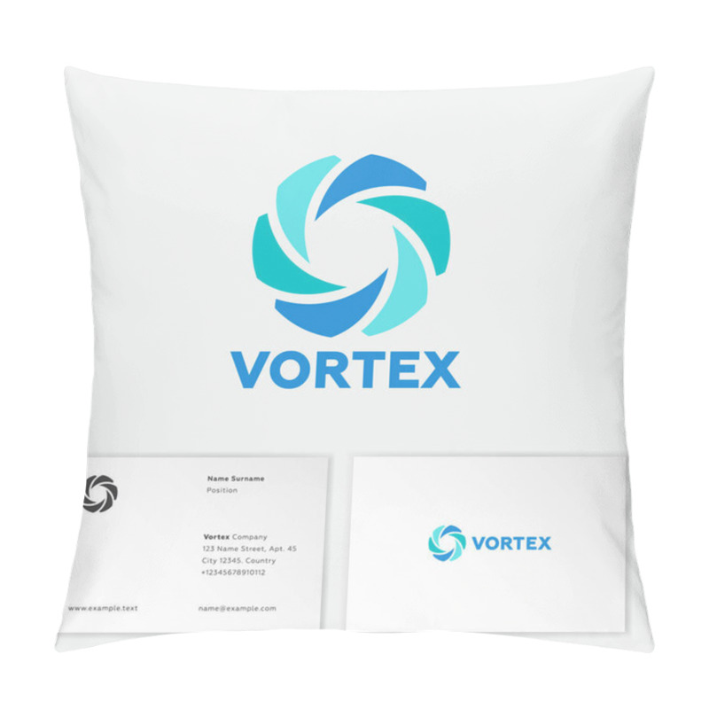 Personality  Vortex Flat Logo. Blue Letter Emblem. O Monogram. Dynamic Swirl. Logo Can Be Used For Production, Detergents, Business, Web Icon, Ui, Technology. Pillow Covers