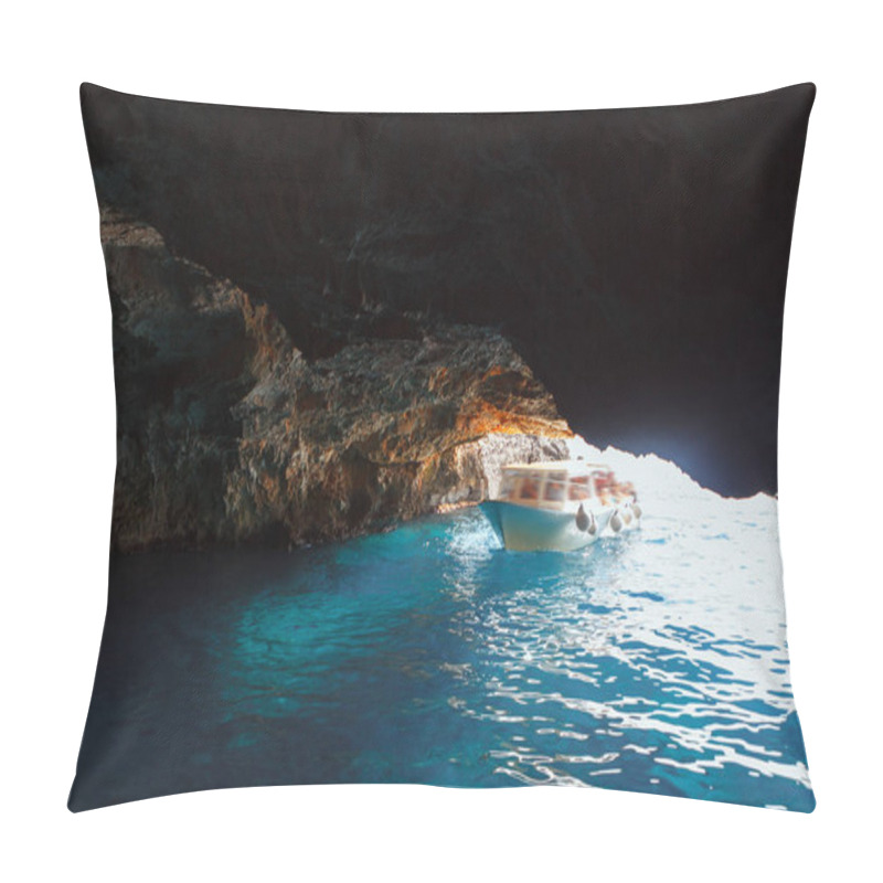 Personality  Blue Grotto With A Boat Tour , Capri Island Cavern  Pillow Covers