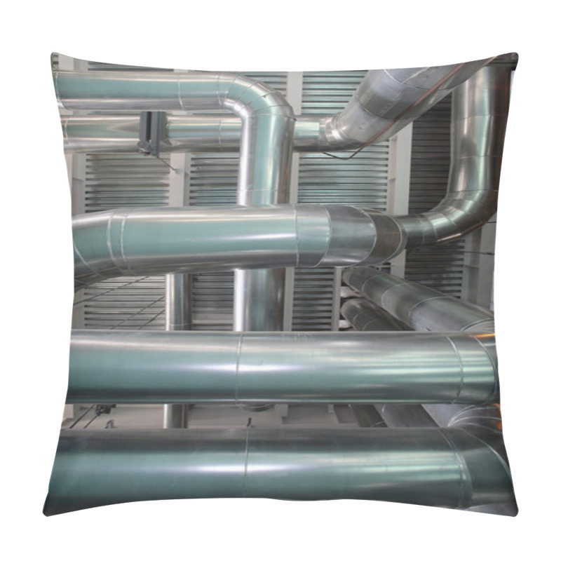 Personality   The Steam Pipes At Thermal Power Plant Pillow Covers