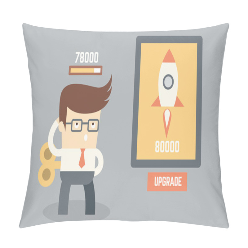 Personality  Business Man Thinking And Planning Pillow Covers