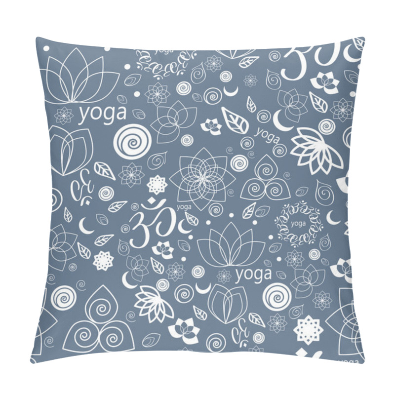 Personality  Yoga Labels And Icons Seamless Pattern Pillow Covers