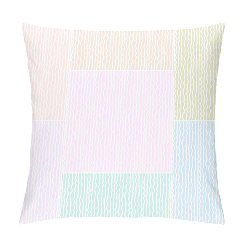 Personality  Set Of Abstract Seamless Patterns Of Wavy Lines In Pastel Tones . Vector Eps 10. Pillow Covers