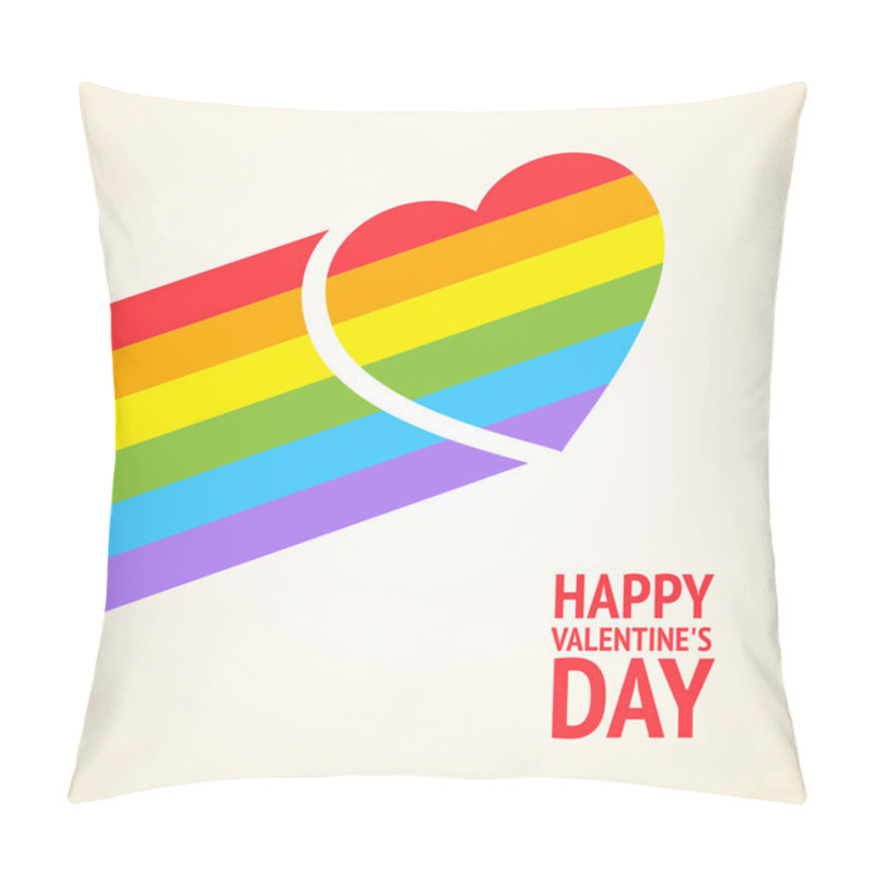 Personality  Rainbow Heart Pillow Covers