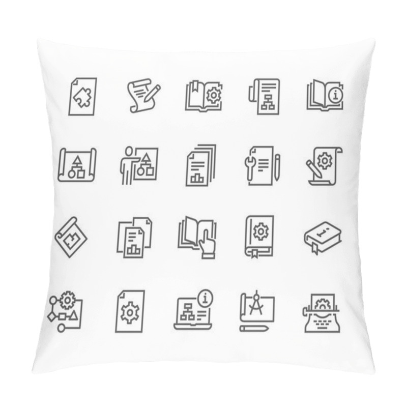 Personality  Line Technical Documentation Icons Pillow Covers