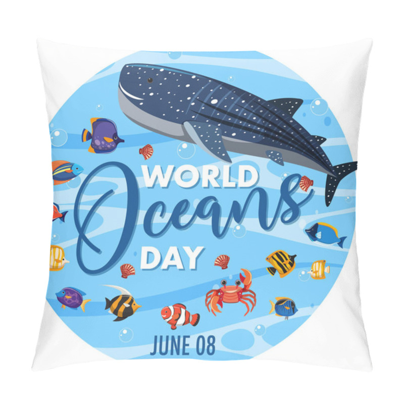 Personality  World Oceans Day Icon Illustration Pillow Covers