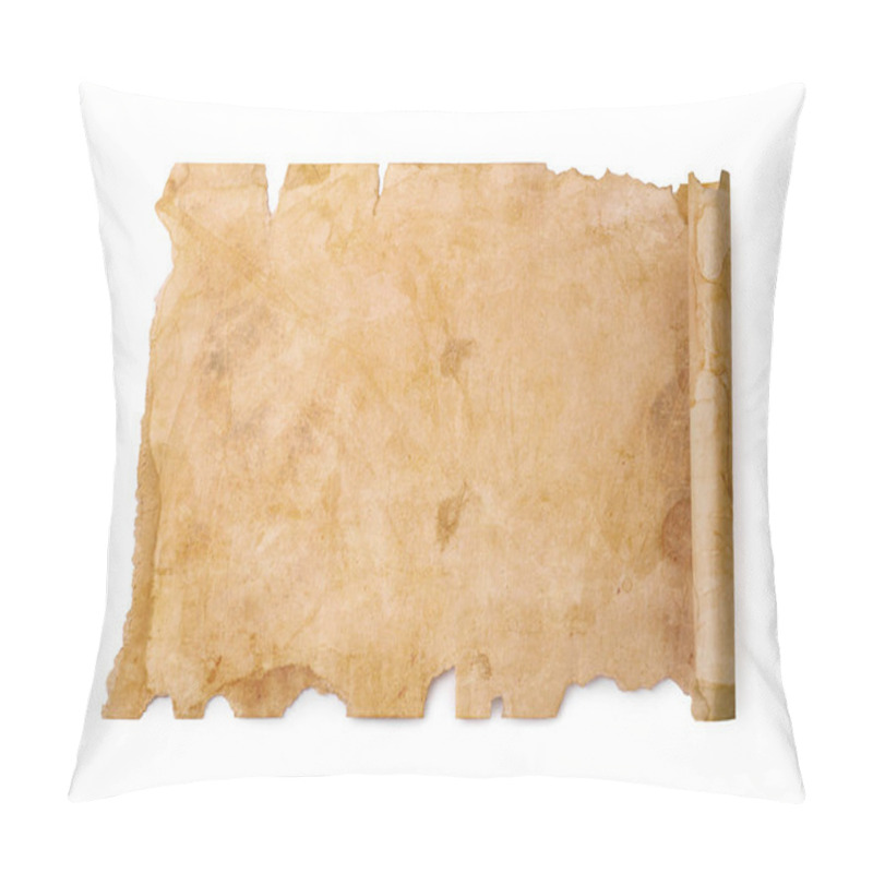 Personality  Parchment Isolated On White. Old Paper Texture Pillow Covers