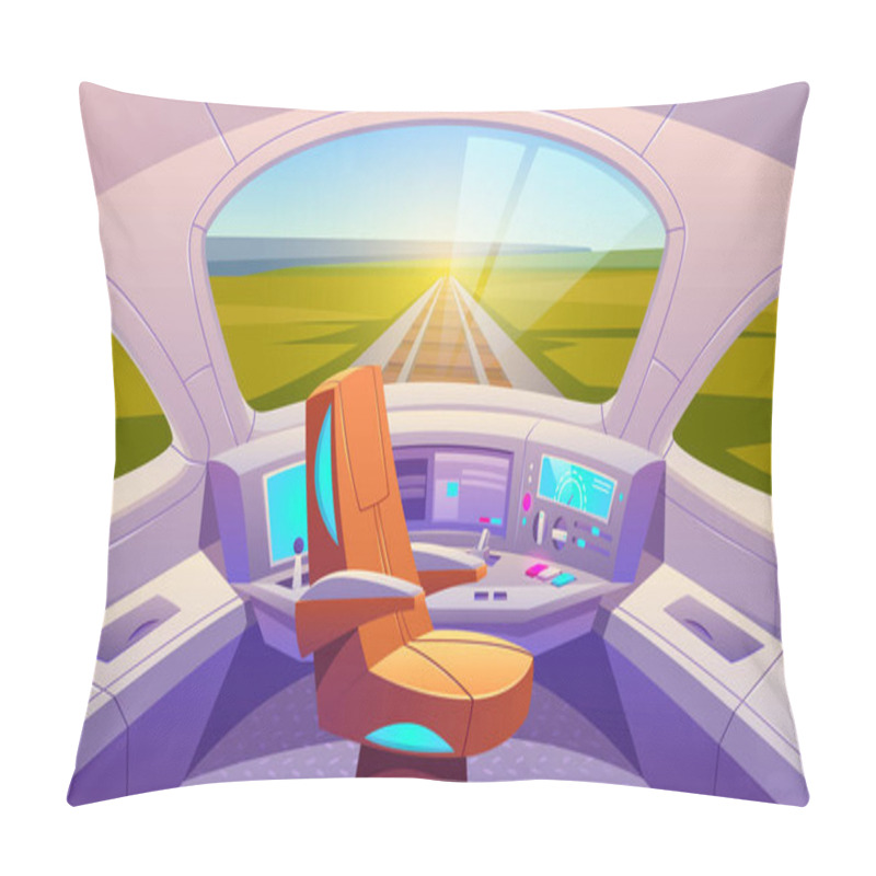 Personality  Train Cockpit With Control Panel And Armchair Pillow Covers