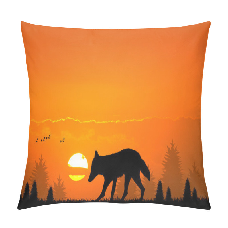 Personality  Red Fox In The Forest At Sunset Pillow Covers