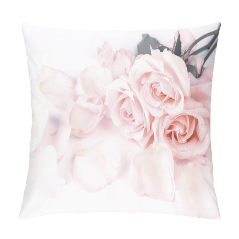 Personality  Gently Pink Roses Retro Style. Wedding Shabby Chic Background Pillow Covers