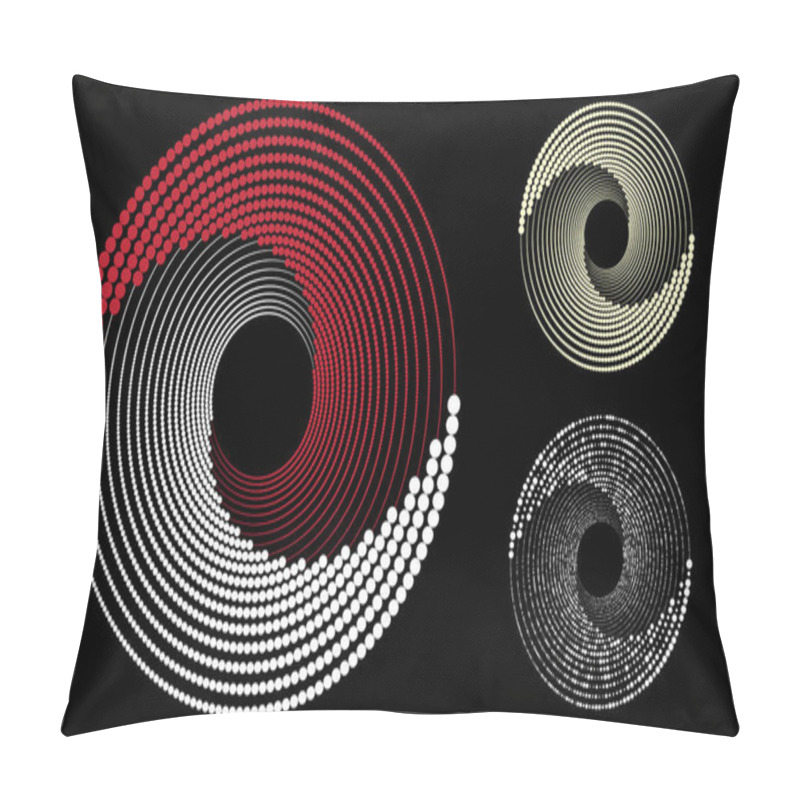 Personality  Spiral Dots Backdrop Designs. Abstract Background Illustrations With Halftone Effects. Pillow Covers