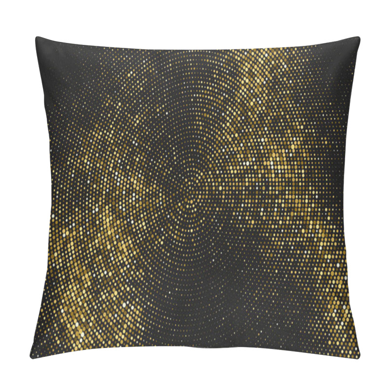 Personality  Gold Glitter Halftone Dotted Backdrop. Abstract Circular Retro Pattern. Pop Art Style Background. Golden Explosion Of Confetti. Digitally Generated Image. Vector Illustration, Eps 10.   Pillow Covers