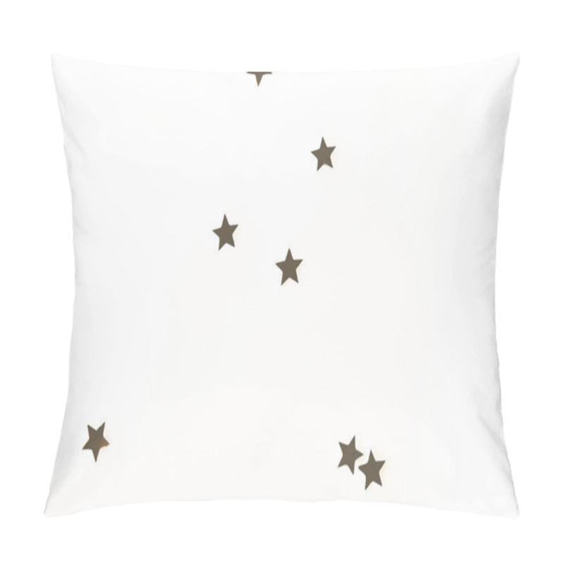 Personality  Christmas Golden Confetti Stars Isolated On White Background Pillow Covers