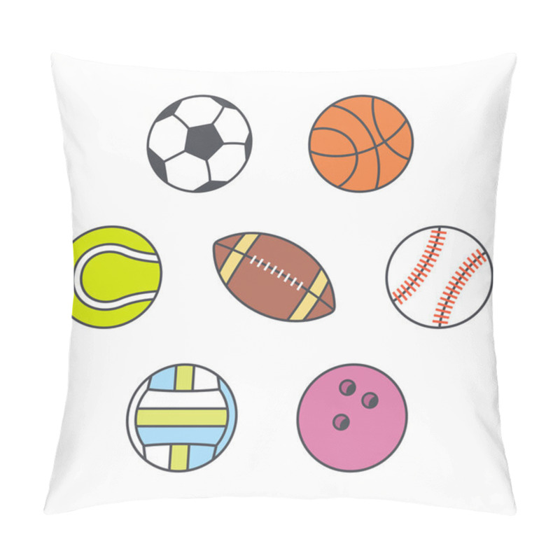 Personality  Sports Balls Set Pillow Covers