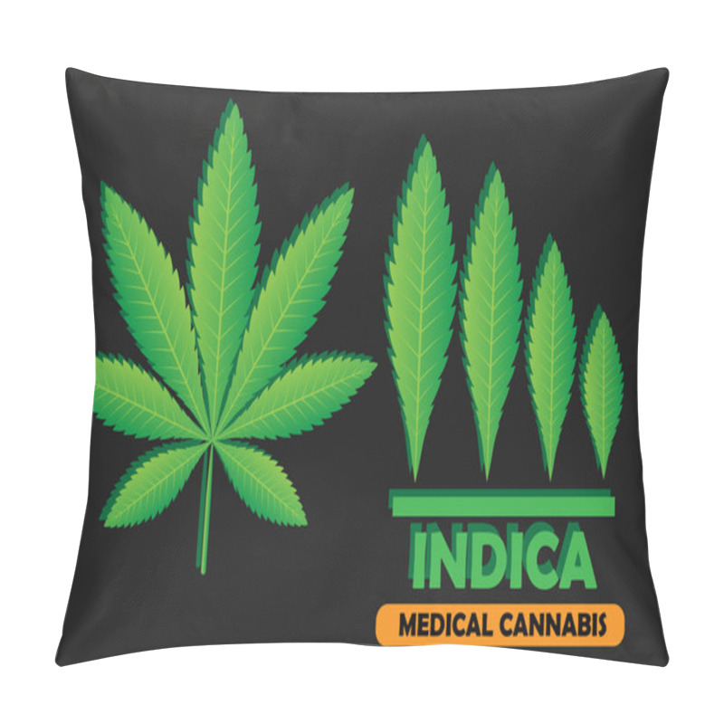 Personality  Green Leaf Of Cannabis Indica Pillow Covers