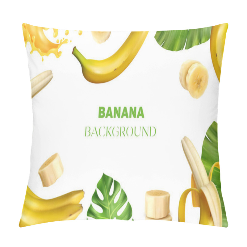 Personality  Realistic Banana Frame Composition Pillow Covers