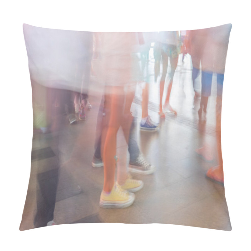 Personality  Abstract Blur People Walking Pillow Covers