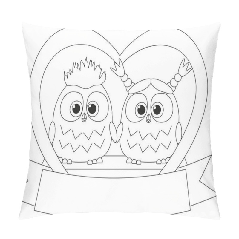 Personality  Black And White Valentine Day Poster With An Owl Couple. Pillow Covers