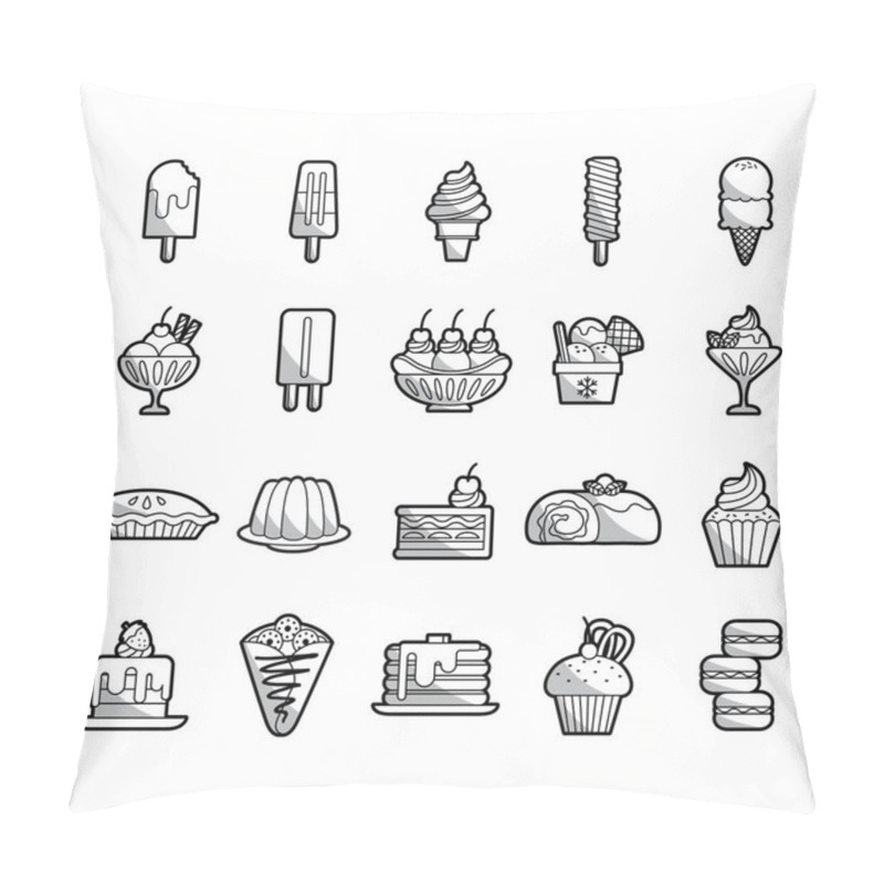 Personality  Set Of Desserts ,vector Illustration Background Pillow Covers