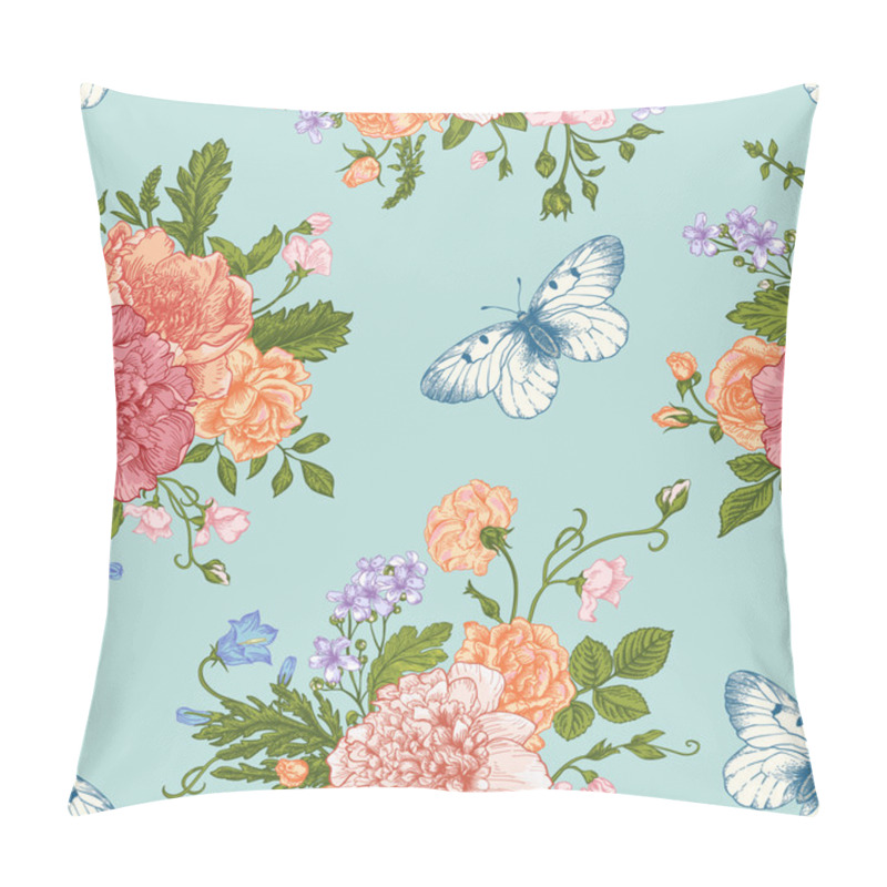 Personality  Pattern With  Flowers And Butterflies. Pillow Covers