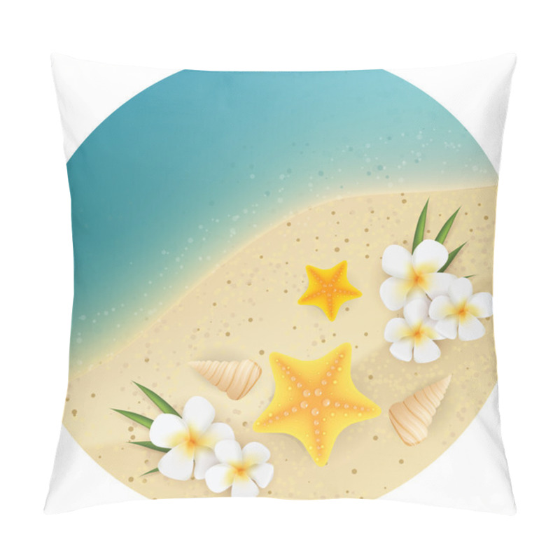 Personality  Sand And Sea Round Banner Pillow Covers