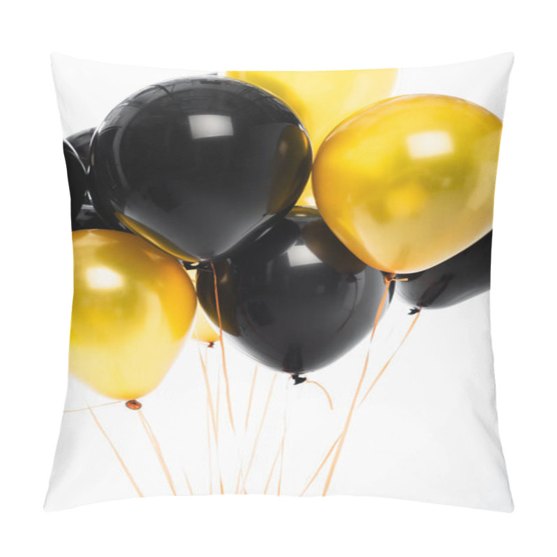 Personality  Festive Balloons On Strings Isolated On White  Pillow Covers