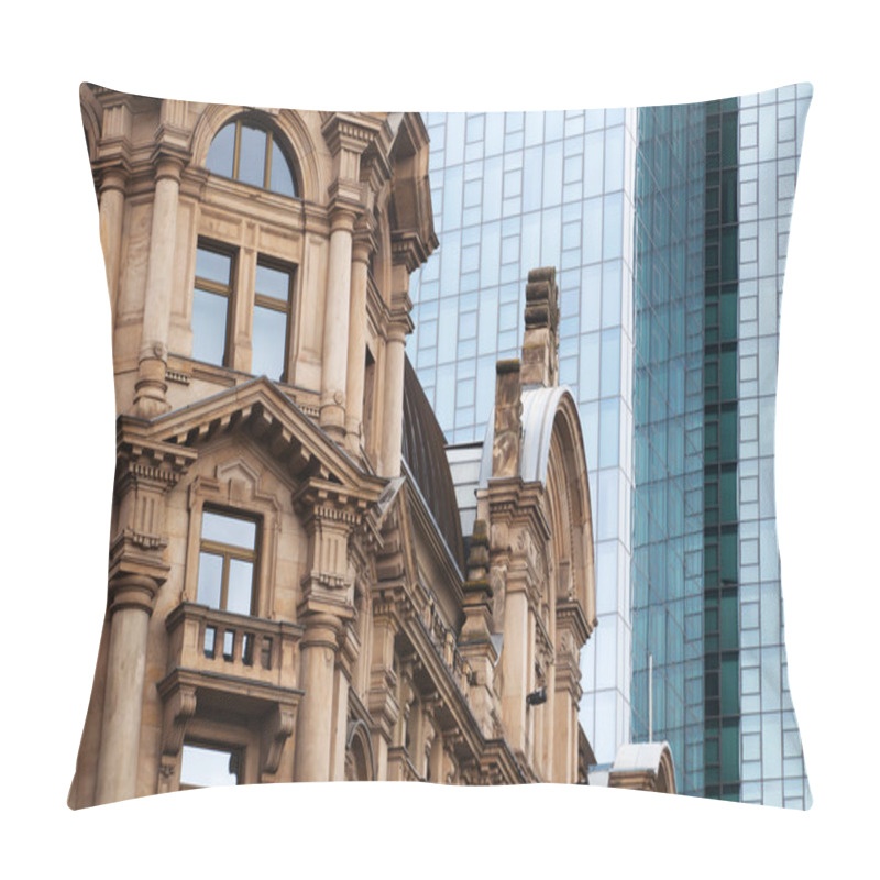 Personality  Contrast Of Old And New Buildings In Frankfurt, Germany Pillow Covers