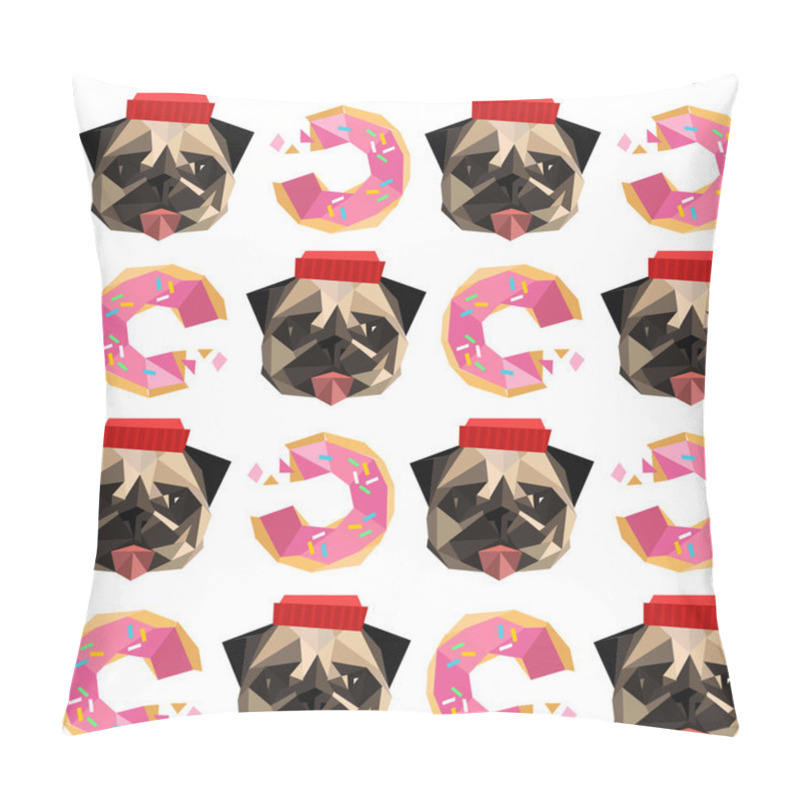 Personality  Polygon Pug Dogs Pillow Covers