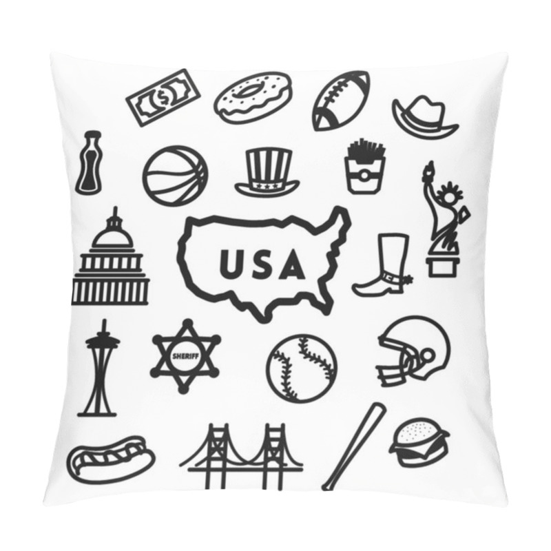 Personality  Set Of American Icons Pillow Covers