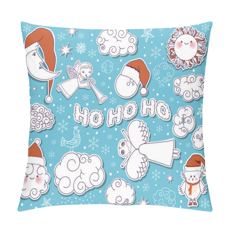 Personality  Christmas Sky And Weather Forecast Design Elements Pillow Covers