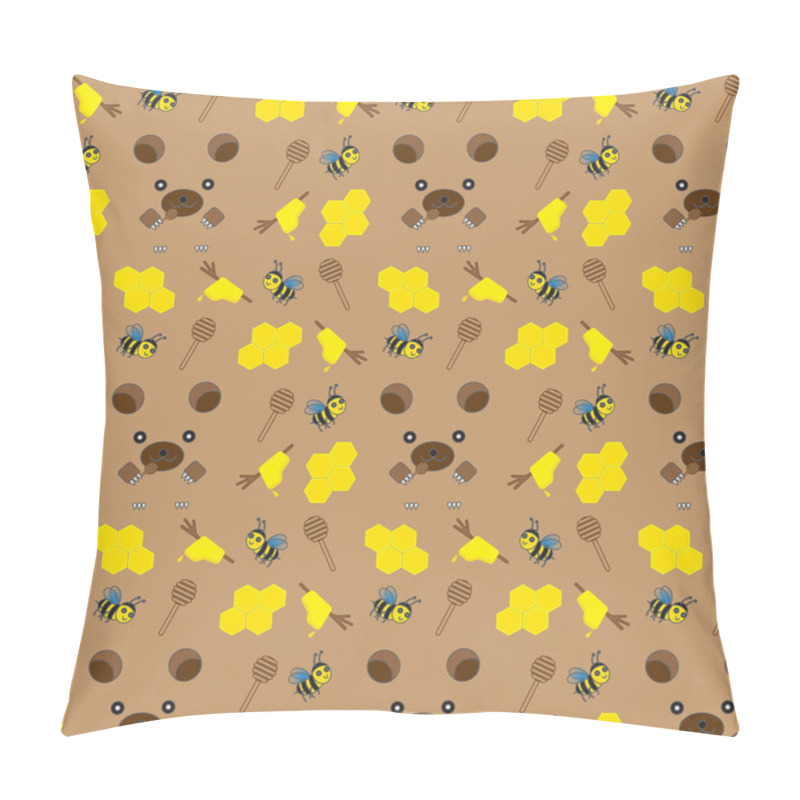 Personality  Pattern With Bears, Bees And Honey Pillow Covers