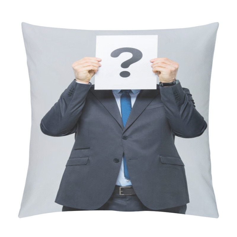 Personality  Man Holding Card With Question Mark  Pillow Covers