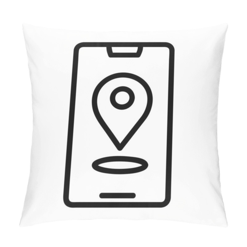 Personality  GPS Vector Icon, Outline Style, From Accommodation And Hotel Icons Collection, Isolated On White Background. Pillow Covers