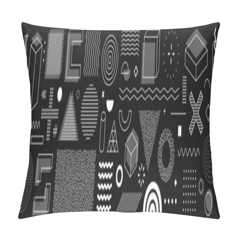 Personality  Set Of Editable Vector Creative Geometric Abstract Elements For Graphic Design, Printing And UI. Triangles, Squares, Circles And Other Simple Shapes With Editable Stroke Weight Pillow Covers