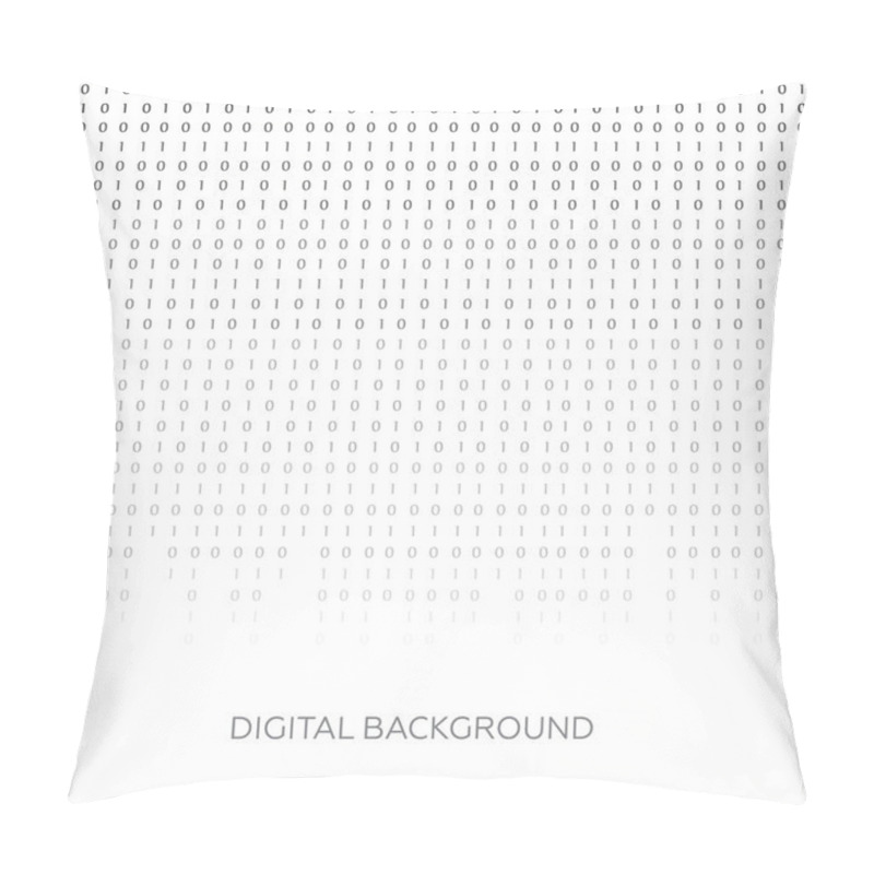 Personality  Binary Code Black And White Background With Digits On Screen. Algorithm Binary, Data Code Pillow Covers