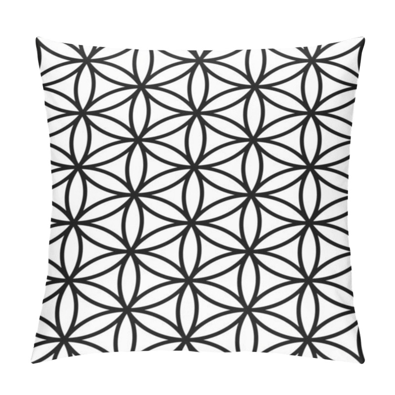 Personality  Flower Of Life Seamless Pattern. Spiritual Background. Sacred Esoteric Symbol Pillow Covers