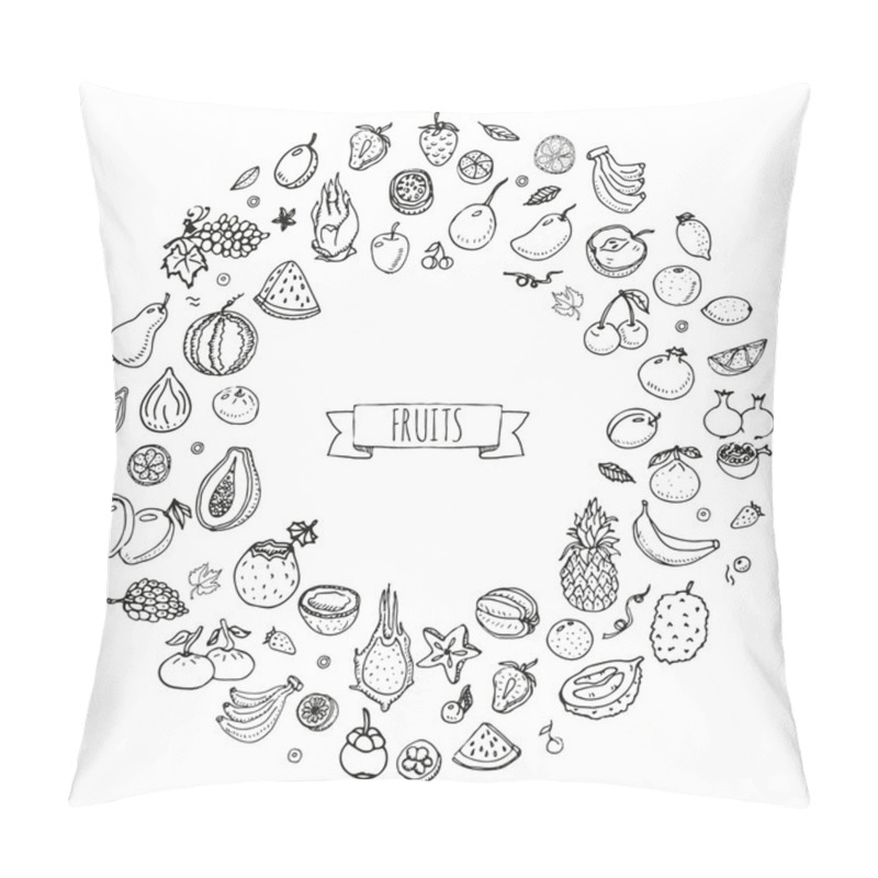 Personality  Fruits Icons Set Pillow Covers