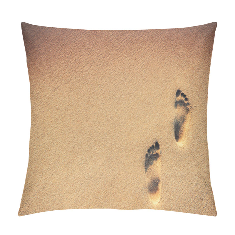 Personality  Footsteps On The Sandy Beach, Natural Background Pillow Covers