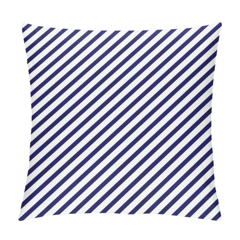 Personality  Navy Blue And White Striped Pattern Repeat Background Pillow Covers