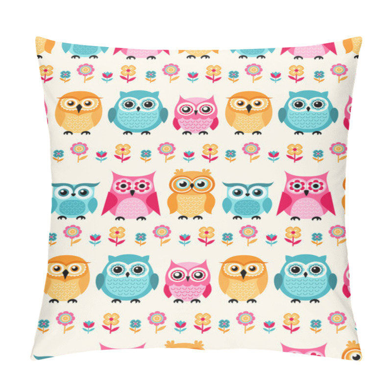 Personality  Seamless Cartoon Owls Pattern Pillow Covers