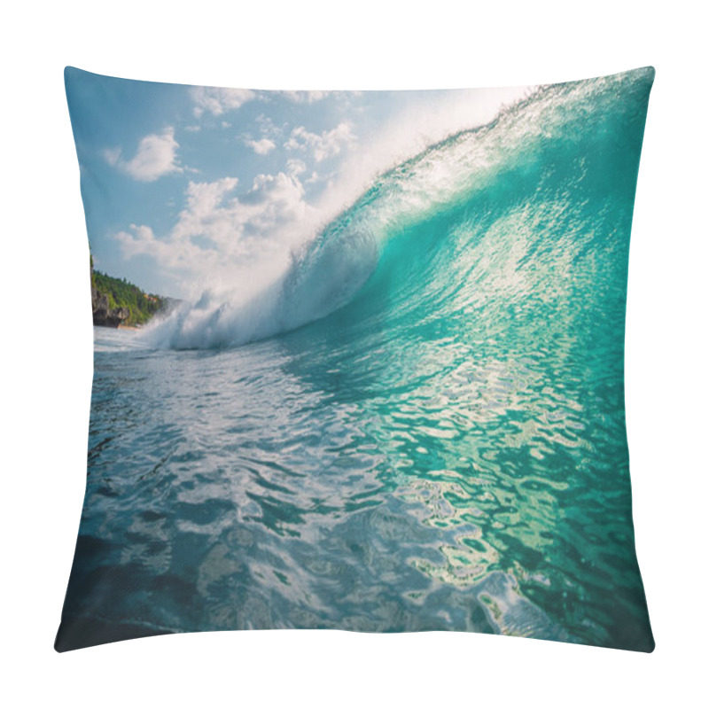 Personality  Surfing Barrel Wave In Ocean. Breaking Wave And Sun Light Pillow Covers