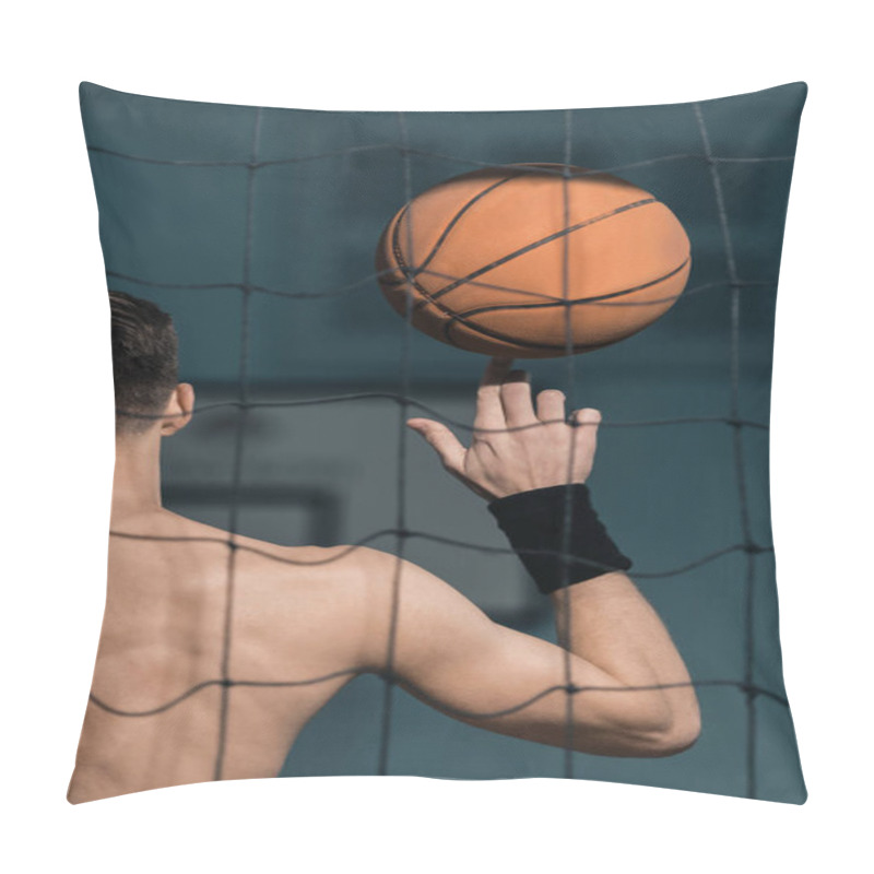 Personality  Sporty Man With Basketball Ball Pillow Covers