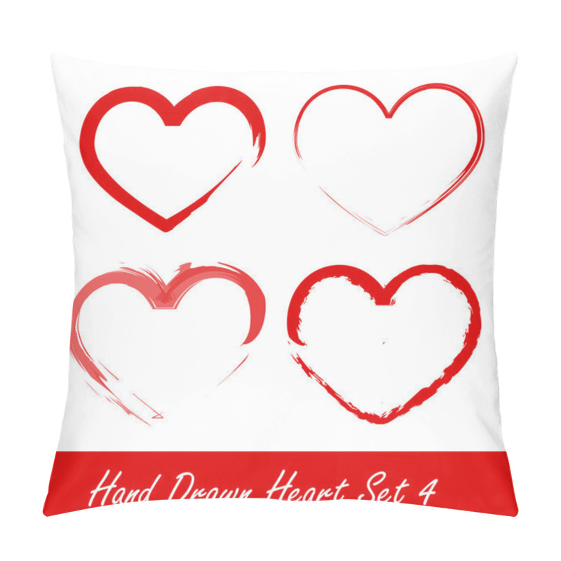 Personality  Hand Drawn Heart Set 4 Pillow Covers