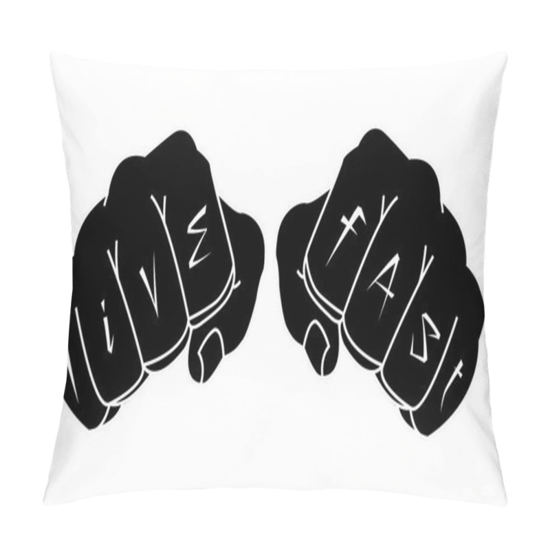 Personality  Fists With Live Fast Tattoo Pillow Covers